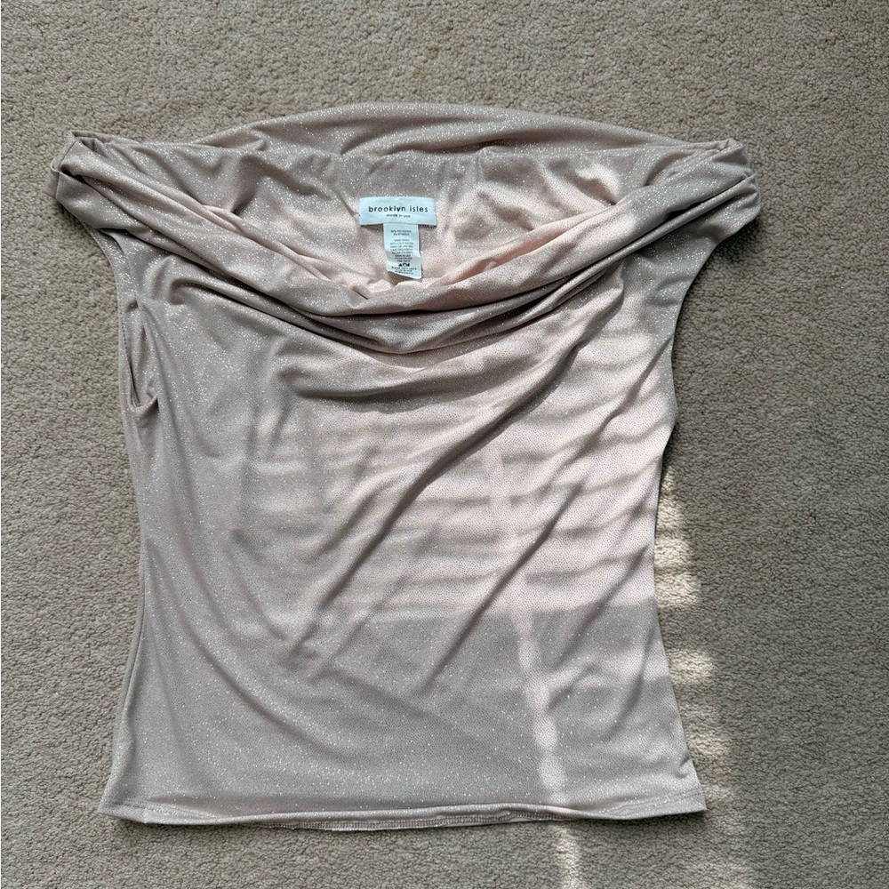 Women's Elegant Cowl Neck Blouse - Cream